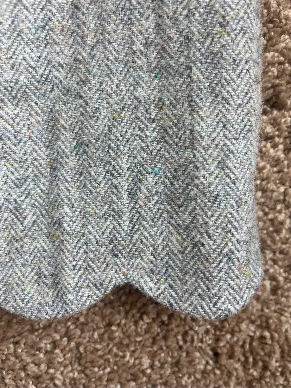 Talbots Gray Scallop Hem Mini Skirt